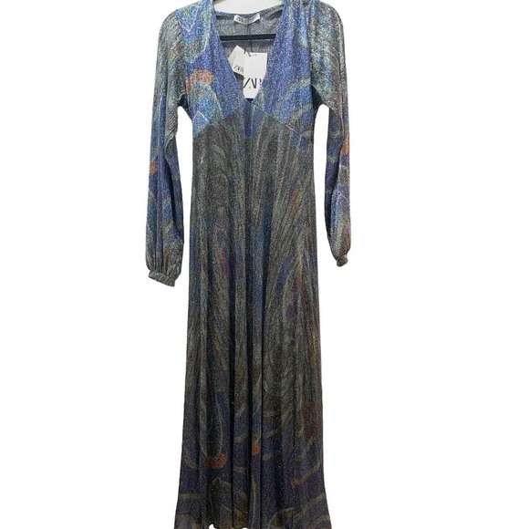 Zara Abstract Shimmer Dress - NWT, size S - Picture 5 of 7